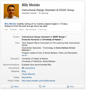 LinkedIn Profile Billy