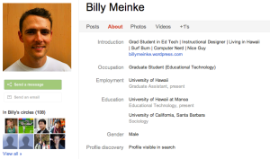 Google+ Profile Billy